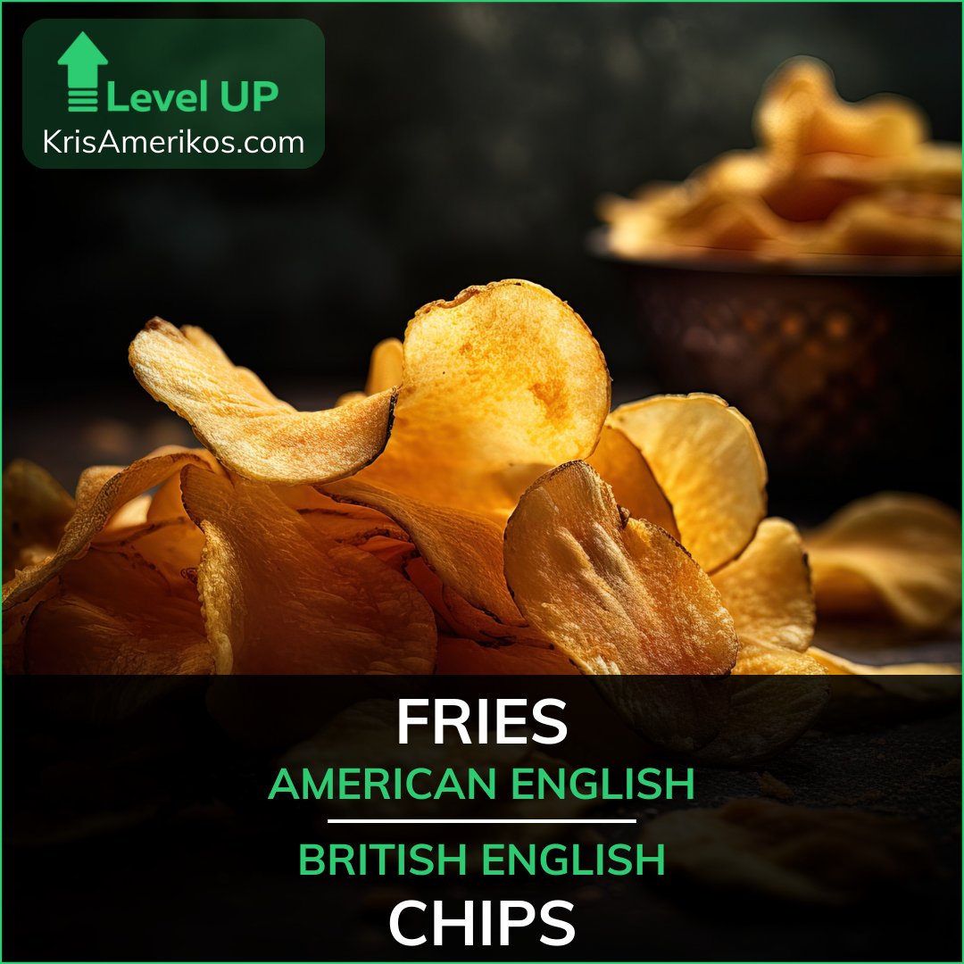 'Fries' and 'chips' both refer to a popular food item made from potatoes, but the terms are used in different regions and represent a distinction between American English and British English.

#britishenglish #britishenglishteacher #britishenglishvsamericanenglish
