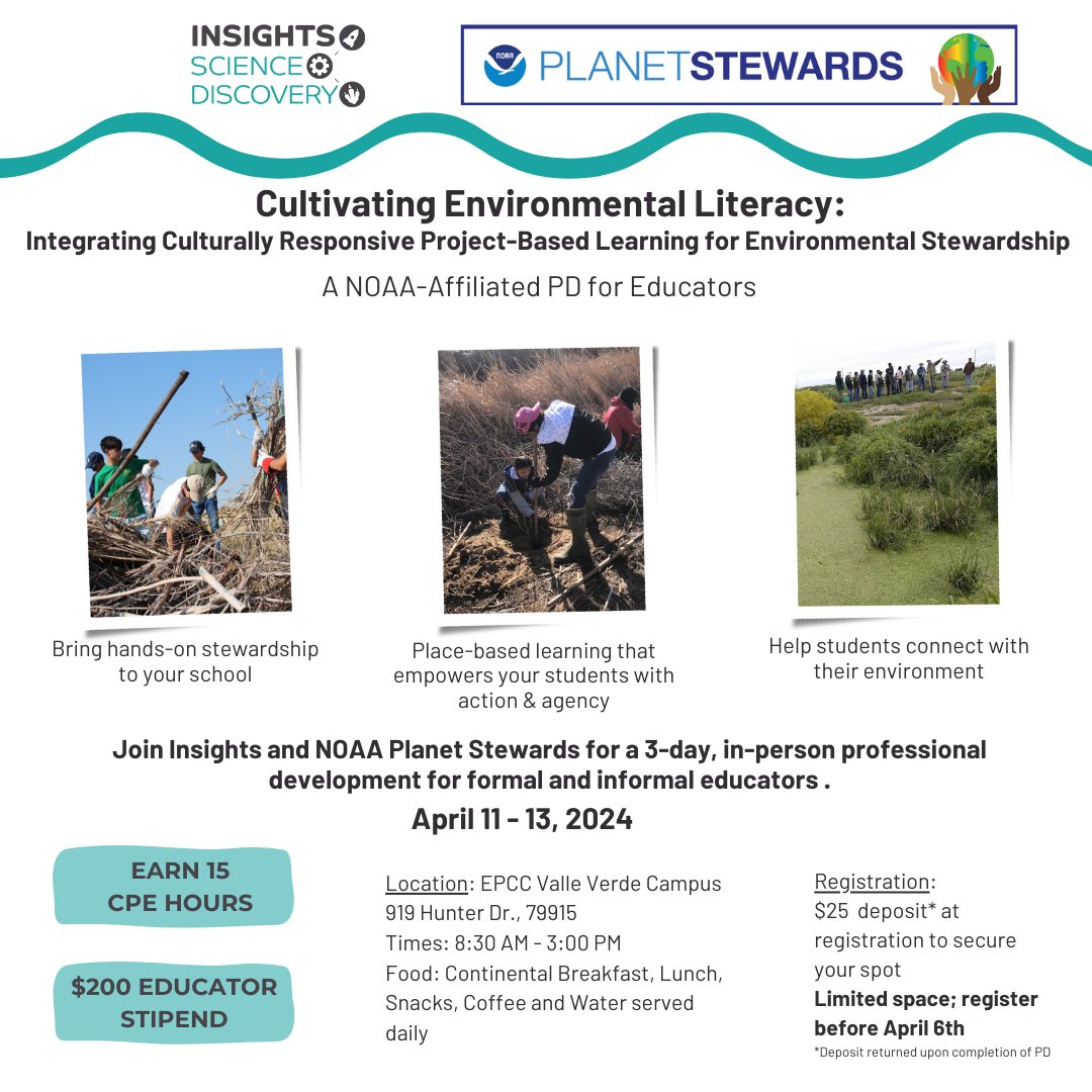 Calling all educators! Enhance your teaching toolkit with intentional strategies to integrate environmental education concepts into your classroom. Breakfast & lunch will be provided & giveaways to help support your teaching! Limited spots. Register: ow.ly/Ak1g50QYeqC