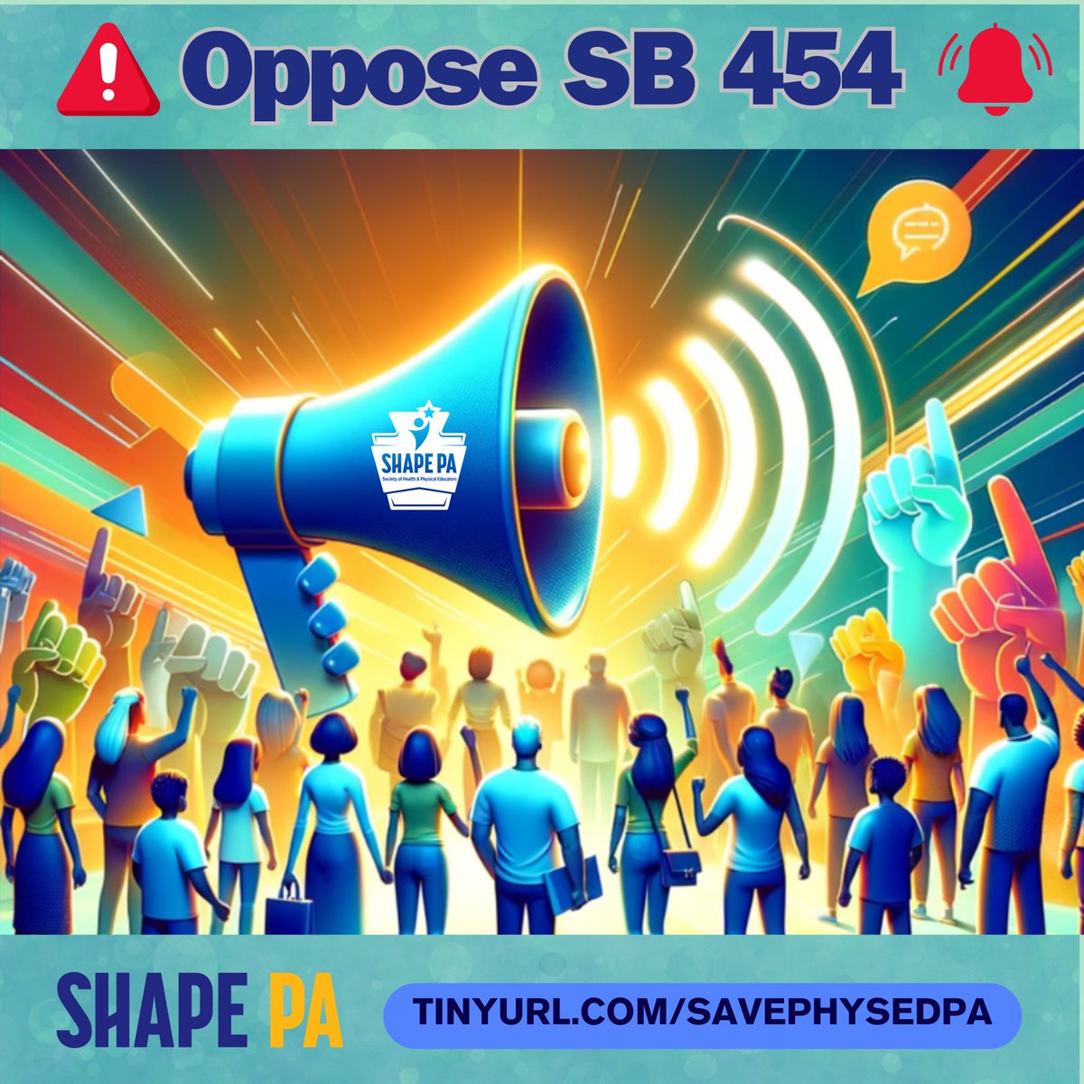 🚫Voice your opposition to SB 454🚫 

Email or call your state senator’s district office this week so SB 454 can be defeated on the Senate floor! Find your Senator here: shorturl.at/glJQ8   

✍️Don’t forget to sign the petition: tinyurl.com/SavePhysedPA

#physed #opposeSB454