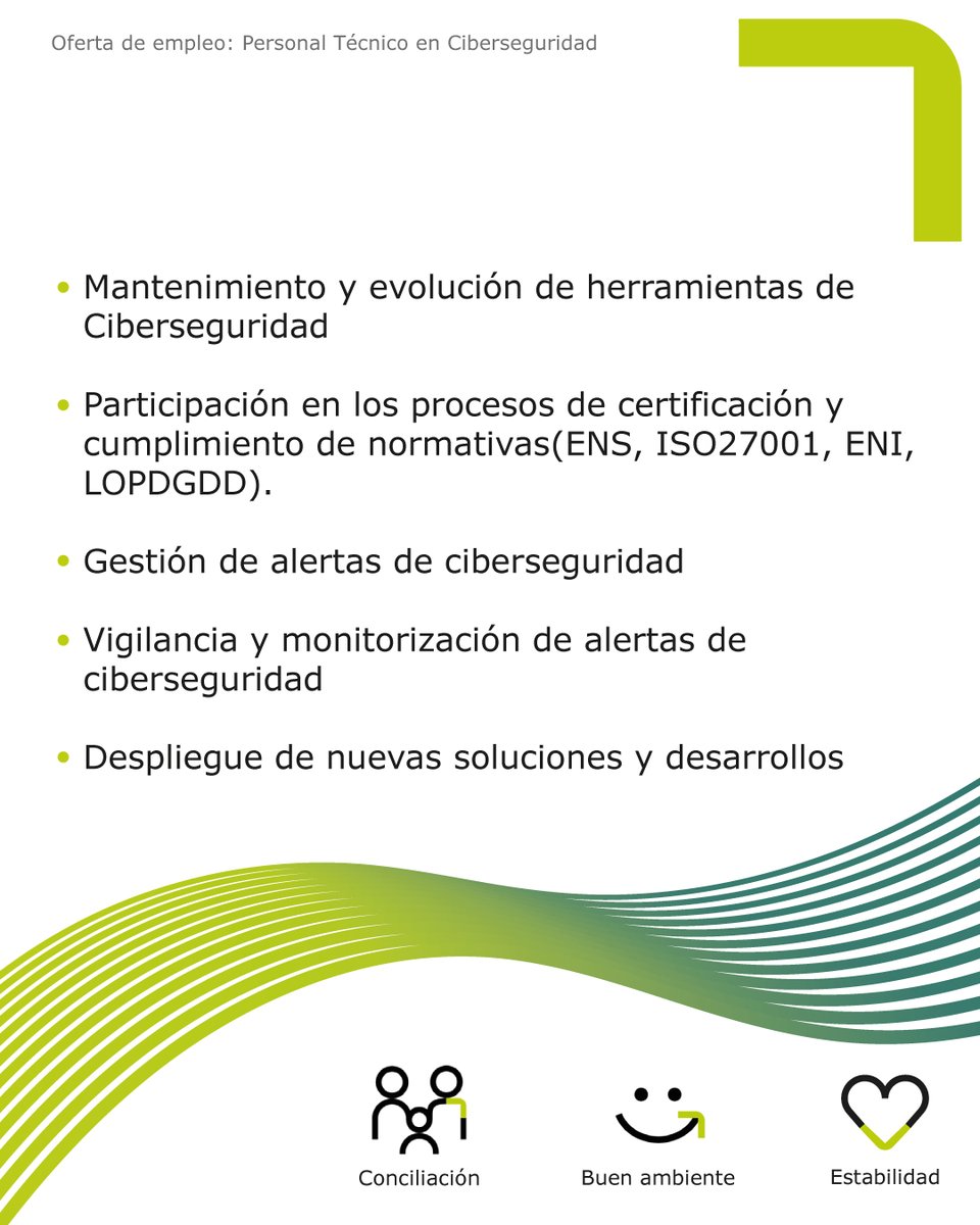 grupo_gtt's tweet image. ¿Te gustaría ser parte  de nuestro escudo contra las ciberamenazas? 🛡

📍 En #gtt estamos buscando personal técnico en #ciberseguridad. Si te consideras una persona metódica, con gran implicación, capacidad de trabajo en equipo, aprendizaje y adaptación, éste es tu sitio.
