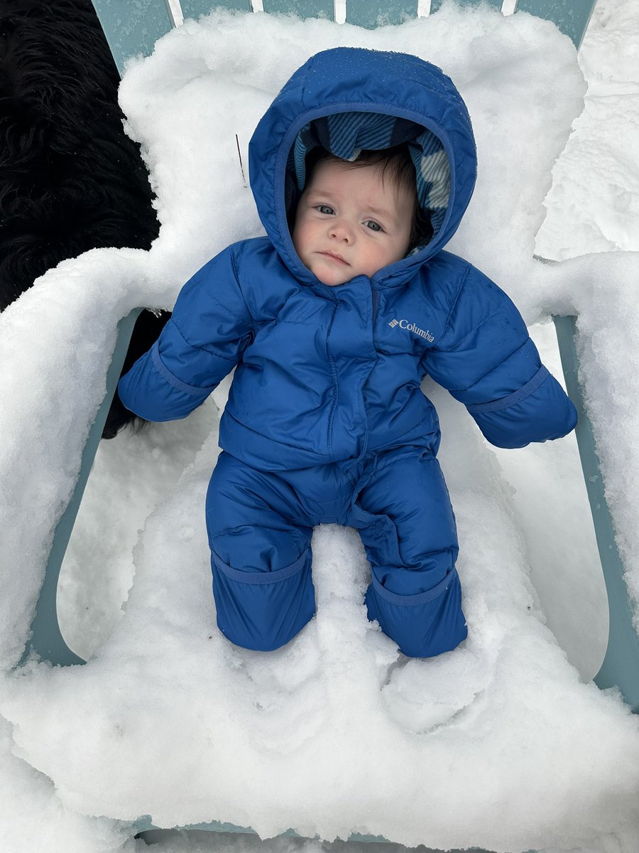 Francesco will grow to love snow… he was born in Minnesota after all! ❄️❄️❄️ (He was outside for maybe 10 seconds)