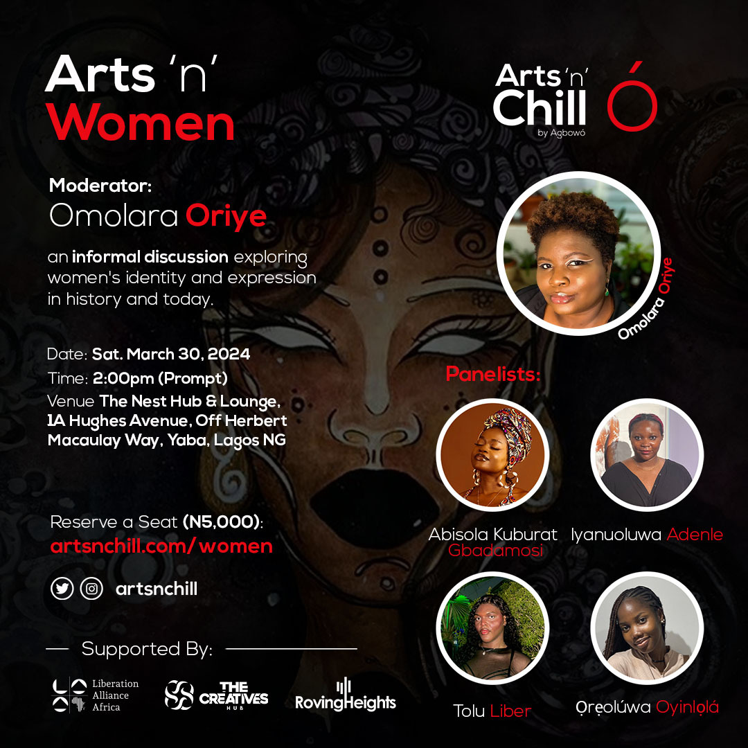 Our @ArtsnChill event in partnership with @agbowoart is this week! If you are yet to, get a 20% discount when you reserve your seat using our code (LAA24) We cannot wait to be in community with you! 🔗 artsnchill.com/event/arts-n-w…