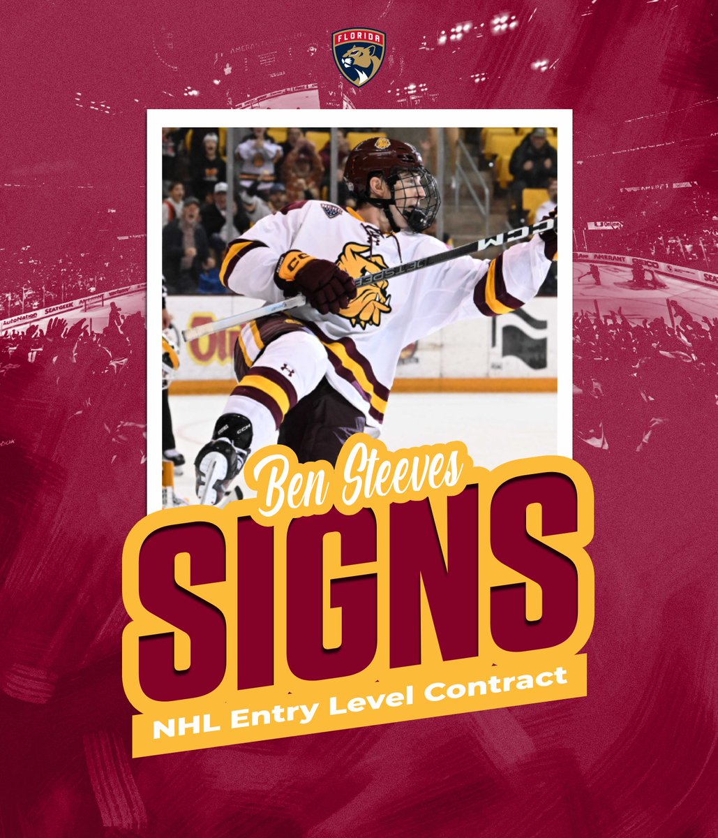 Steeves Signs With @FlaPanthers After Two Seasons at UMD Story: umdbulldogs.com/news/2024/3/25…
