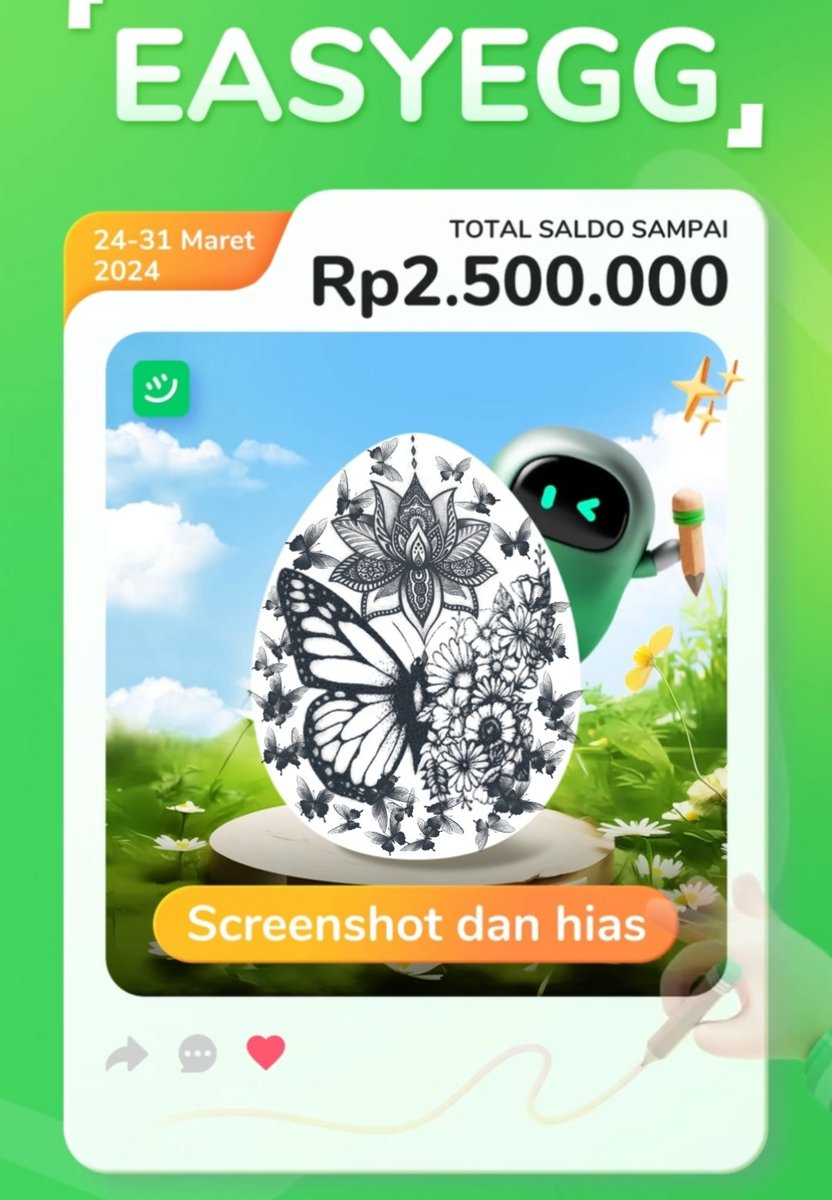 YCin0709's tweet photo. @easycashid Yuk ikutan
@FeApriyani
@FirnandoIrin
@m_ilhamanugerah #easycash #Easyegg #Giveaway https://t.co/qKbiW9N8JM