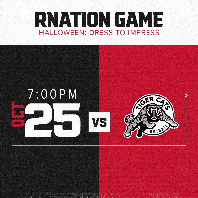 REDBLACKS's tweet photo. 🥁 THEME GAMES ARE HERE🥁 

We’re celebrating 10 years of REDBLACKS football all season long and you’ll want to be here live at The Stadium at @TD_Place for every home game!

#ALLIN | @CFL
