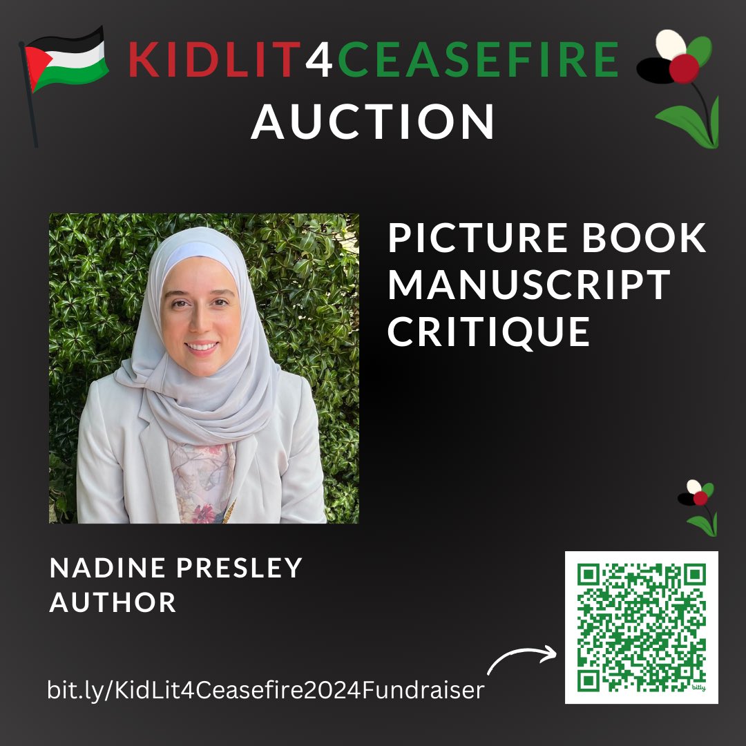 I’m donating a Picture Book Critique for this kidlit4ceasefire auction. Auction starts TODAY and runs till April 10th, with hundreds of incredible items to bid on! 

Funds will help children and their families in Gaza, Sudan, and Congo. #kidlit