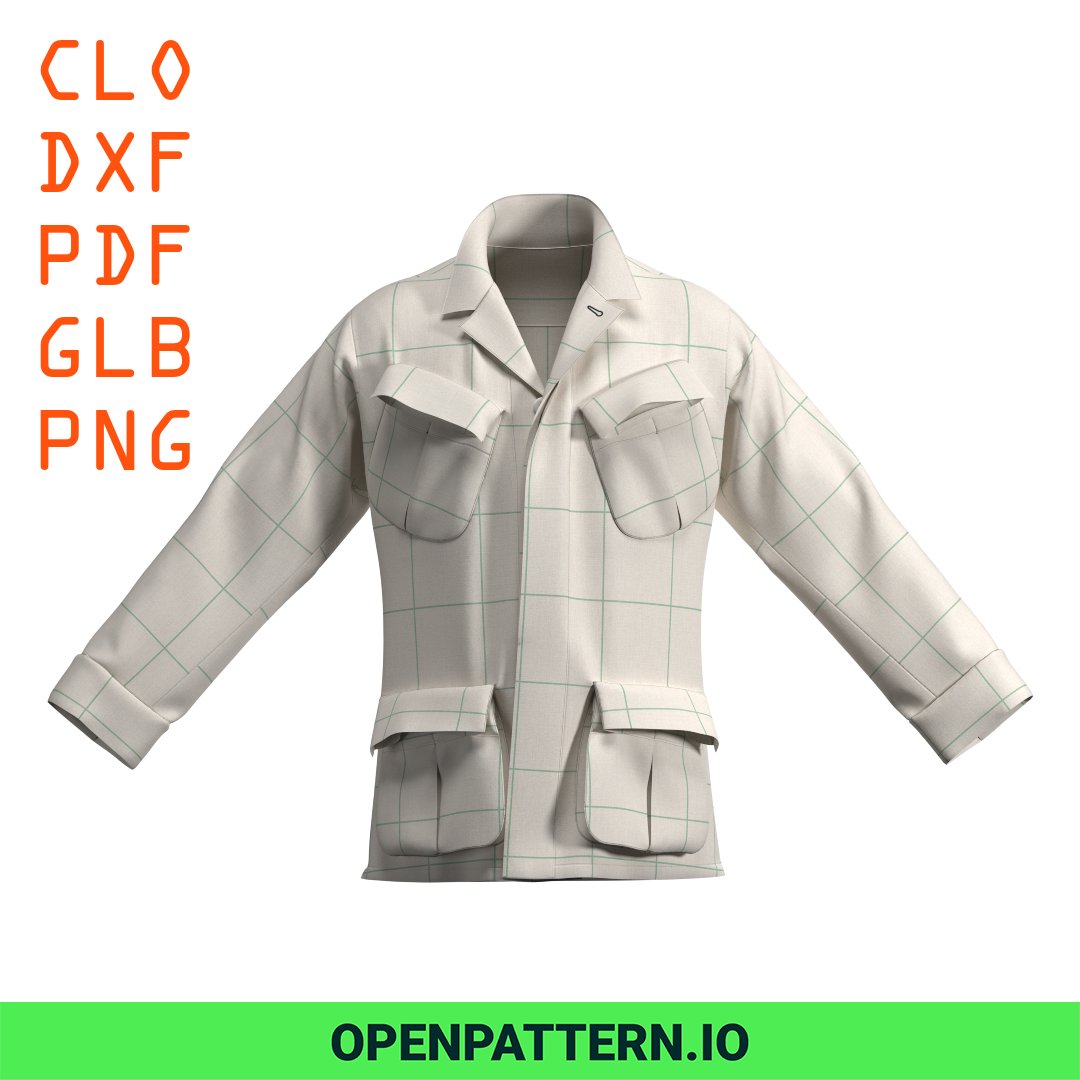 Free Digital Clothing Patterns    US Jungle Jacket

#openpattern #digitalfirst #digiphysical #patterncutting #pattenmaking #clothingpatterns #digitalpatterncutting #creativepatterncutting #clo3D #digitaltailor #digtailfashion #digitalart #apparel