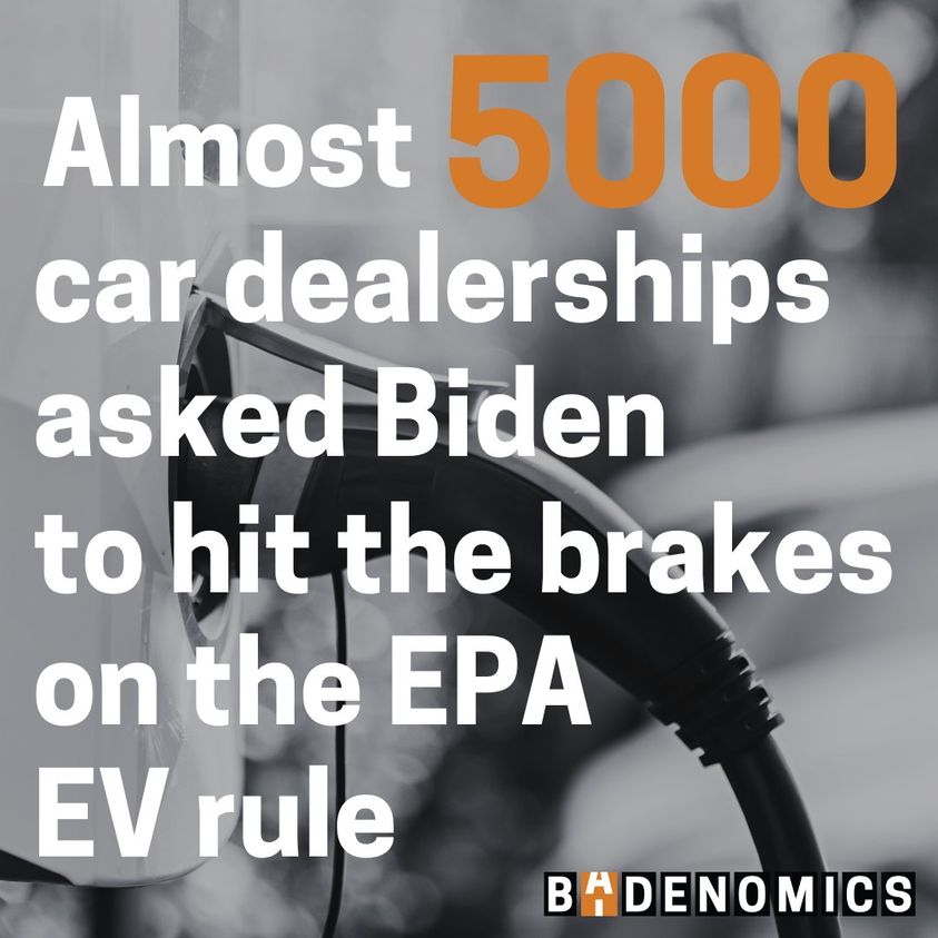 If it wasn't bad enough that the President wants to push Americans into expensive electric vehicles that they don't want, Biden's EPA EV rule also accelerates our reliance on Chinese technology and sidelines America's auto industry. Learn more at Bidenomics.com.