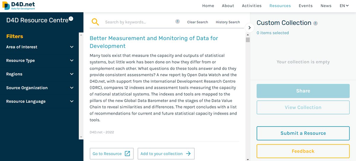 📚 Explore over 1100 resources in our D4D Resource Centre, designed to support academia, civil society, and governments in leveraging data for development. From AI in agriculture to digital rights, there's something for everyone! #DataForDevelopment

🔗d4d.net/resources/