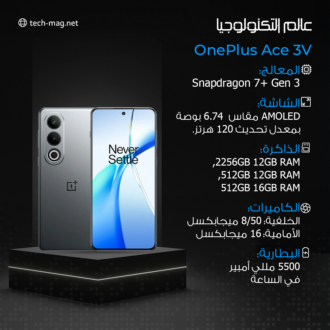 techmag2030's tweet image. مواصفات جوال #OnePlusAce3V 

#عالم_التكنولوجيا