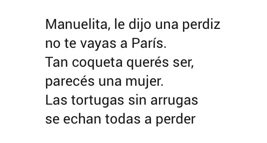 ¿A qué edad te enteraste que hay una estrofa de Manuelita que casi no se canta?