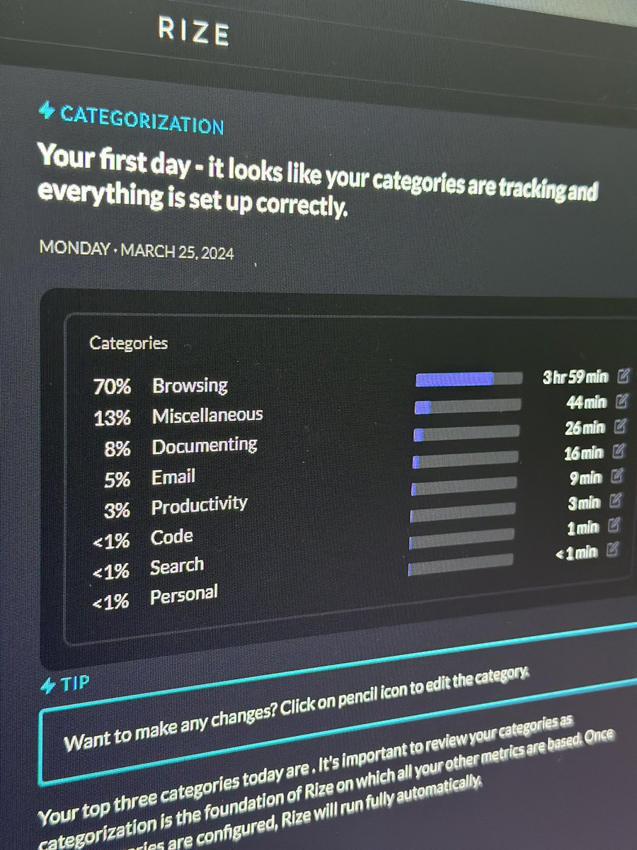 This is an awesome time tracker. @rize_io My new favorite Productivity Tracker #productivity #timetracker #timemanagement