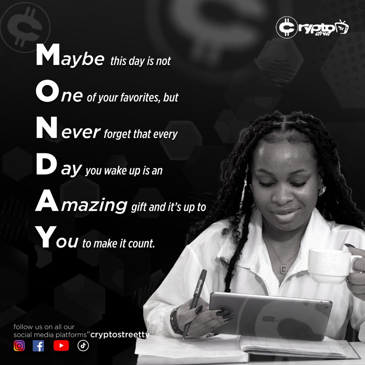 Your Monday morning thoughts set the tone for your whole week. See yourself getting stronger, and living a fulfilling, happier and healthier life.
.
.
.
.
.
#monday #motivation #newweek #cryptoweek #bitcoinhalving2024