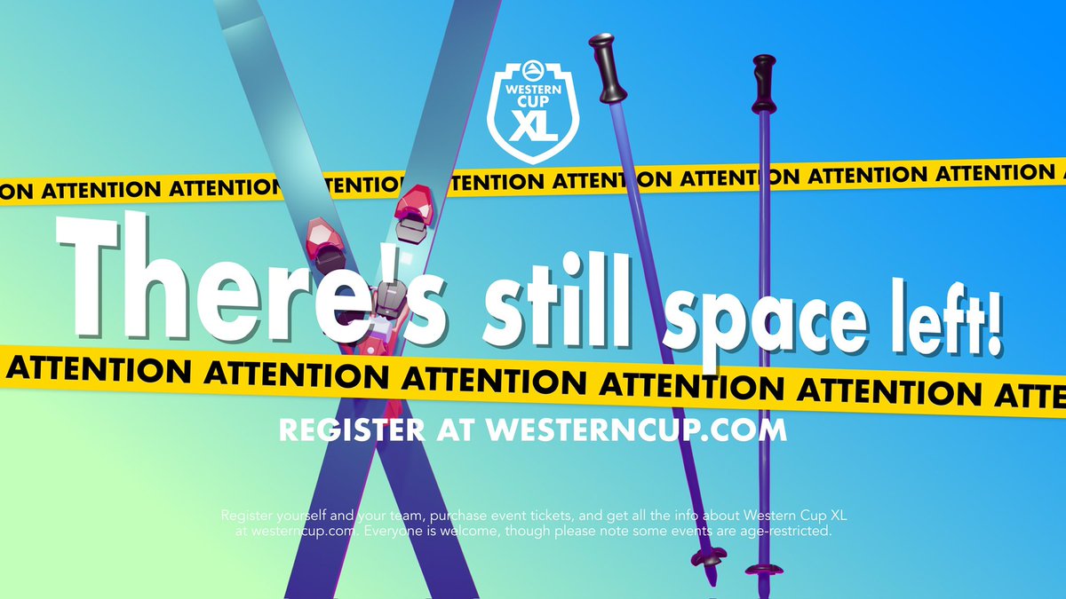 There’s not much time left to get registered for the ski races at Western Cup XL! As of right now there are still spots available! Head over to westerncup.com/sports now to lock in your registration—the fun begins THIS WEEK!
