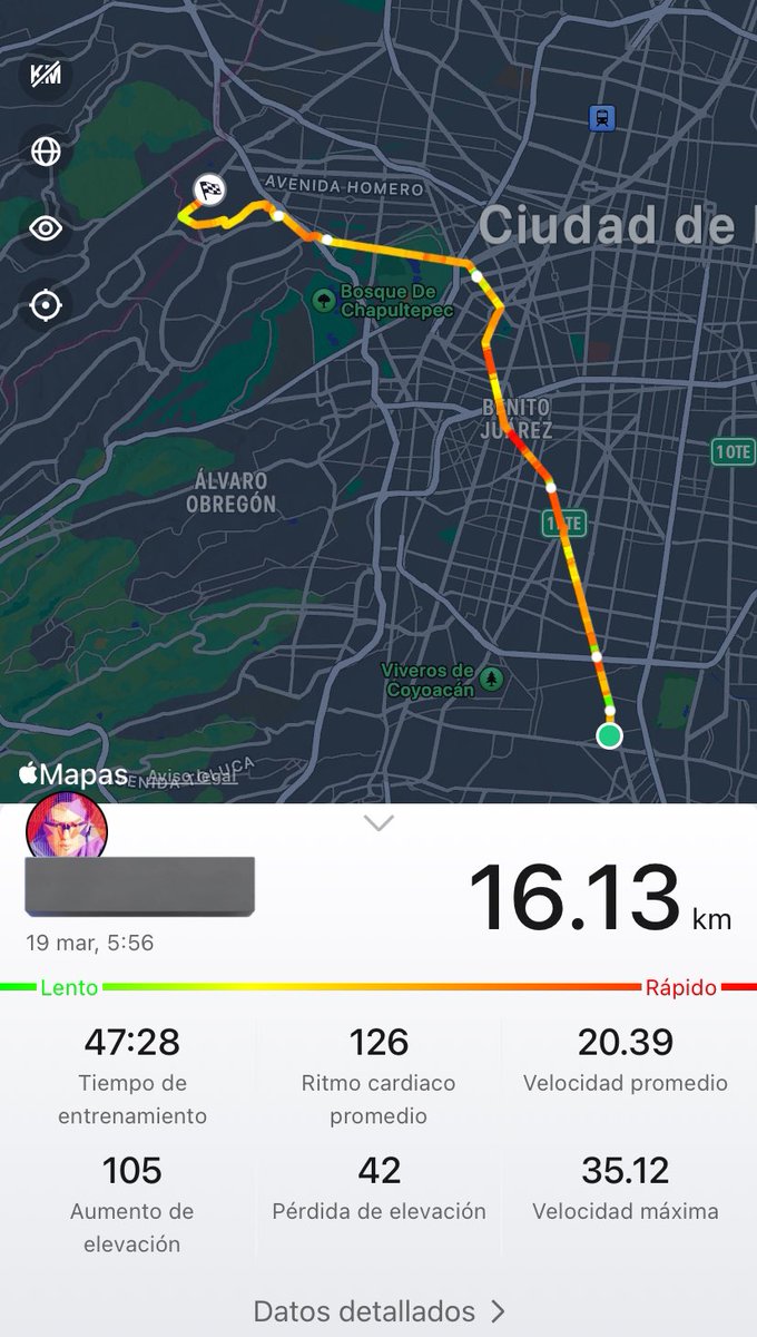 joseSps's tweet image. Todos los días me desplazo en bici 16km al trabajo, a las 6 am aprox. 

Hoy que no hay tráfico por las vacaciones, hice 47 min. PERO HACE UNA SEMANA, con tráfico normal, TAMBIEN HICE 47 MIN 😱

INCREÍBLE, en la bici siempre haces el mismo tiempo! 🤯
