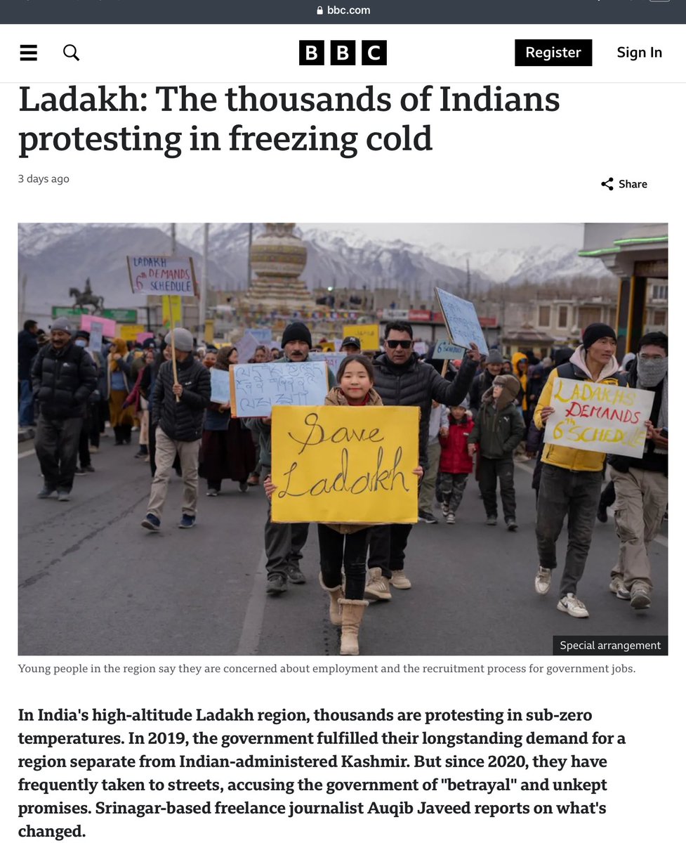 Ladakhism's tweet image. #SaveLadakh 

Ladakhis have collectively voiced their rightful demands for Constitutional Safeguards-crucial to protect/conserve its identity, culture, fragile environment &amp;amp; future.

Promises long overdue, people continue voicing for the cause!

#CLIMATEFAST #SonamWangchuk 

🔁