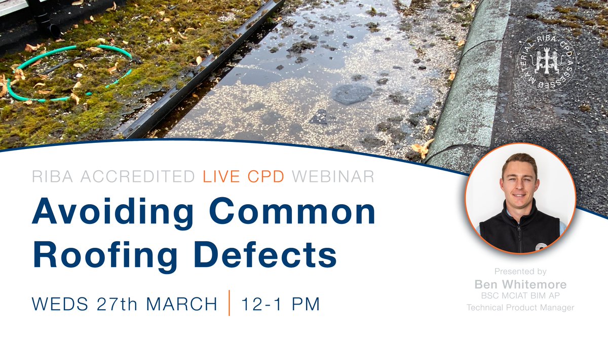 Learn how to identify and overcome the roofing defect challenges faced in the roofing industry with our live CPD webinar- and receive a @RIBA_CPD certificate after the event! Register here 👉 shorturl.at/hrE37 #cpd #roofing #riba #waterproofing