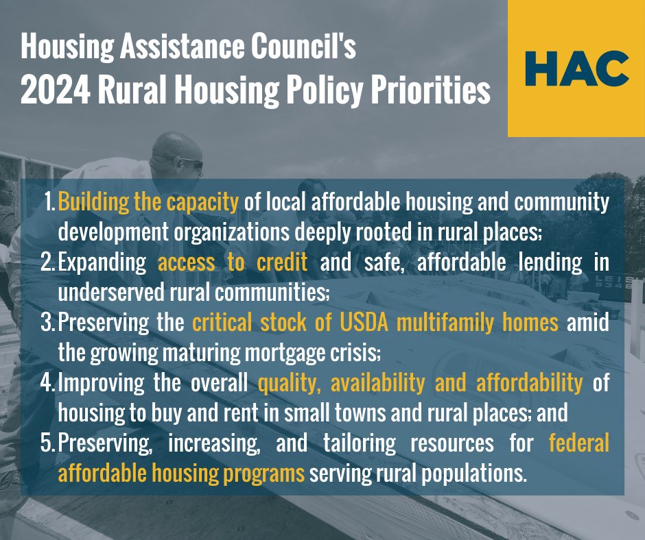 What can policy do to improve #RuralHousing? Here’s our 5 rural housing policy priorities for 2024. Learn how federal action can help make sure every #rural community has safe, healthy, and affordable homes: loom.ly/Cpjxzkw