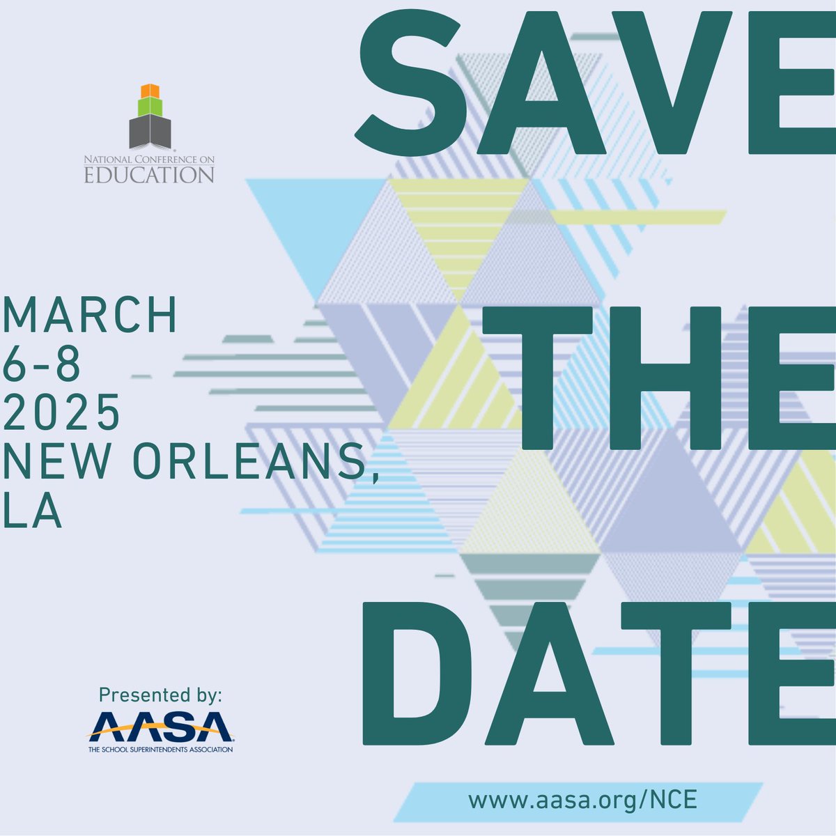 📅 Mark your calendars! The 2025 National Conference on Education is set to be a game-changer in the world of learning and innovation. Get ready to connect, inspire, and transform the future of public education with us. 

aasa.org/professional-l…

#NCE2025 #FutureDrivenLeadership