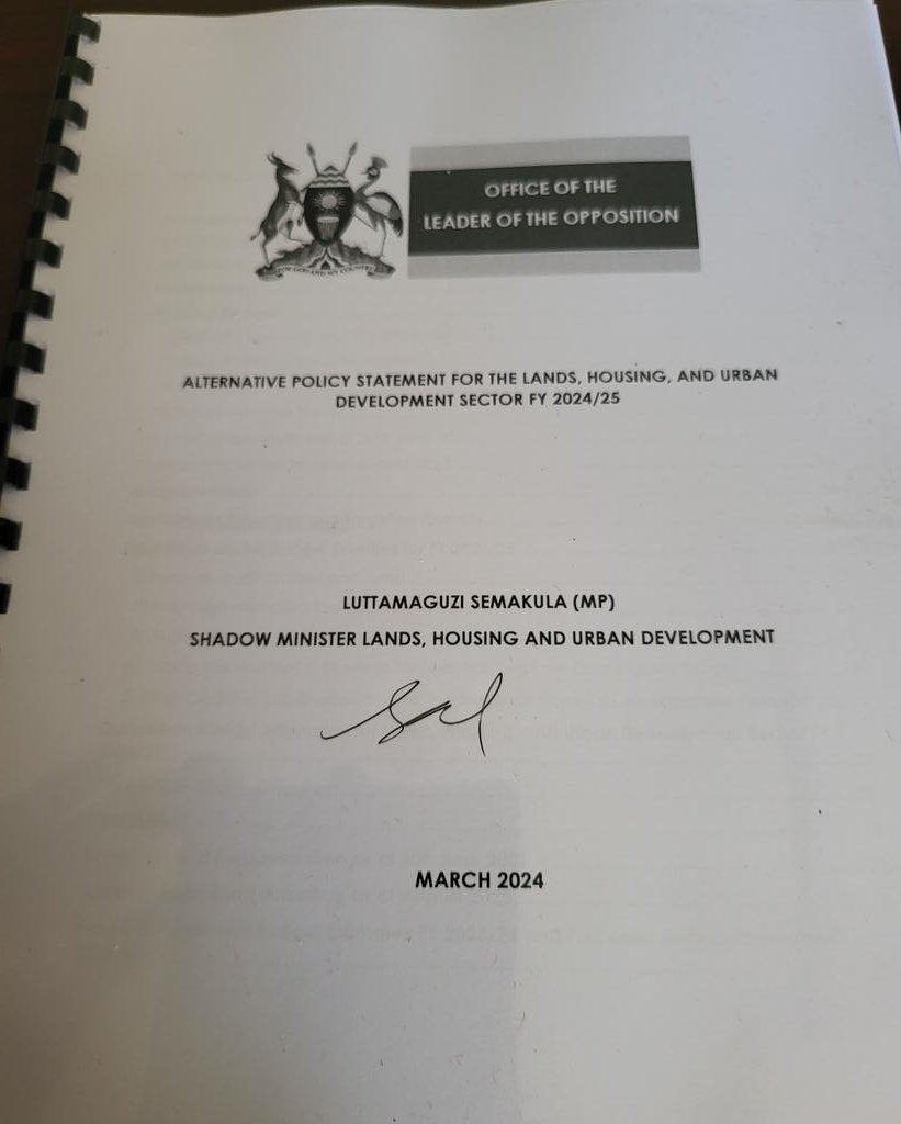 Today as a shadow minister, i have submitted my alternative policy statement for the Lands,Housing And Urban Devt, ready to be tabled on the floor of parliament.