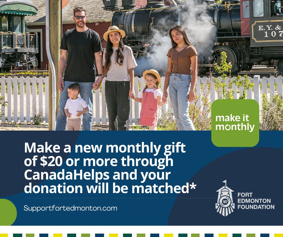 Show Edmonton's history a little love, all year round. 🚂
When you #MakeItMonthly in March and set up a new monthly donation of $20 or more, CanadaHelps will add an extra $20 to your donation!
Set up your monthly donation today![canadahelps.org/en/charities/f…](canadahelps.org/en/charities/f…)