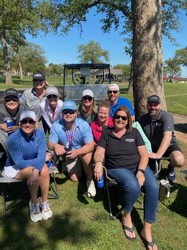 FNBBastrop's tweet photo. FNBers were on the green, living the dream at the 
@BastropTxCOC Tee Off event!  Thank you Chamber for your dedication to our local business community. https://t.co/zBGQJg8Vt2