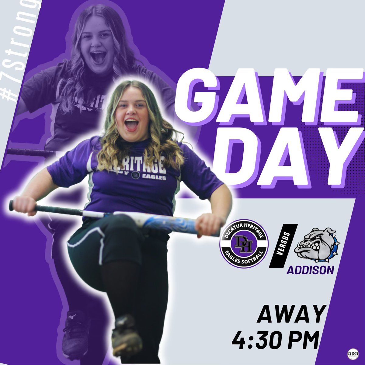 Come out and support the Lady Eagles today! 💜🦅🥎 #7STRONG