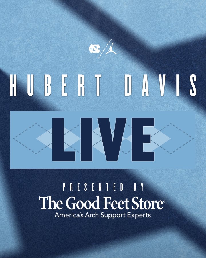 Hubert Davis Live returns tonight at 7:00 from @TheTopoftheHill in downtown Chapel Hill. Send ?s for Coach Davis to asktheheels@gmail.com or tweet them to me The show is presented by @Good_Feet_Group