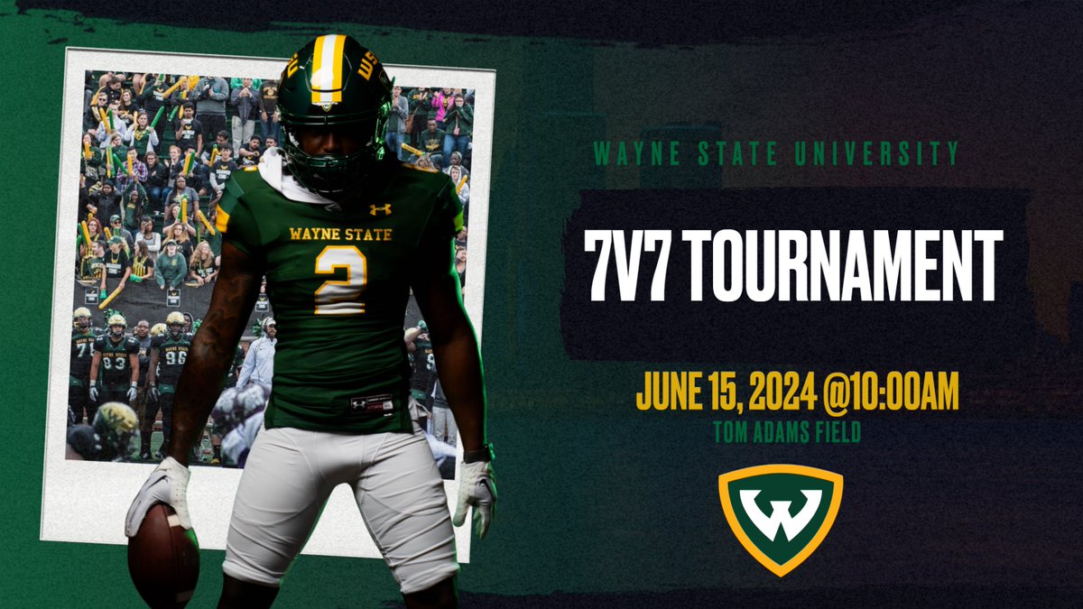 7v7 Tournament in Detroit! JUNE 15, 2024!!! The Link is now live!!!! waynestatefootballcamps.totalcamps.com/About%20Us