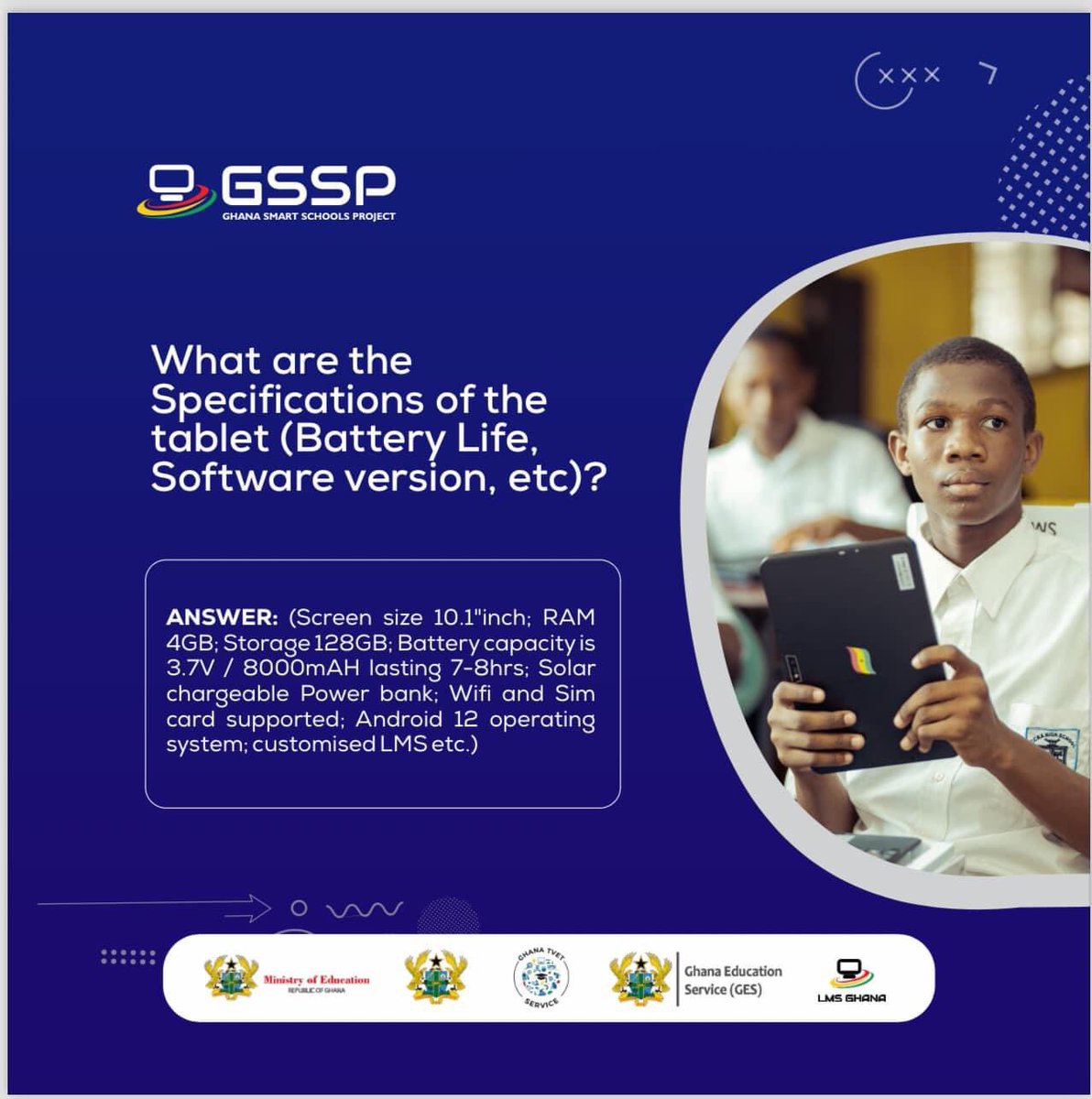 patriottvgh's tweet image. All you need to know about the 1 Student 1 Tablet Initiative under the Ghana Smart Schools Project (GSSP)

#BoldSolutionsForTheFuture 
#Bawumia2024