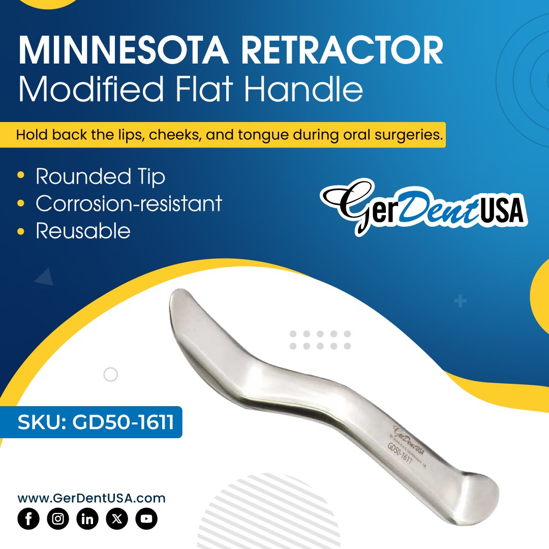 Introducing the Minnesota Retractor Modified Flat Handle – the key to expertly holding back lips, cheeks, and tongue without compromise. 

Buy Now: bit.ly/47UyLNl 

#DentalInstruments #Dental #Dentistry #Dentist #DentalHygiene #DentalClinic #Teeth #Smile #DentalLife