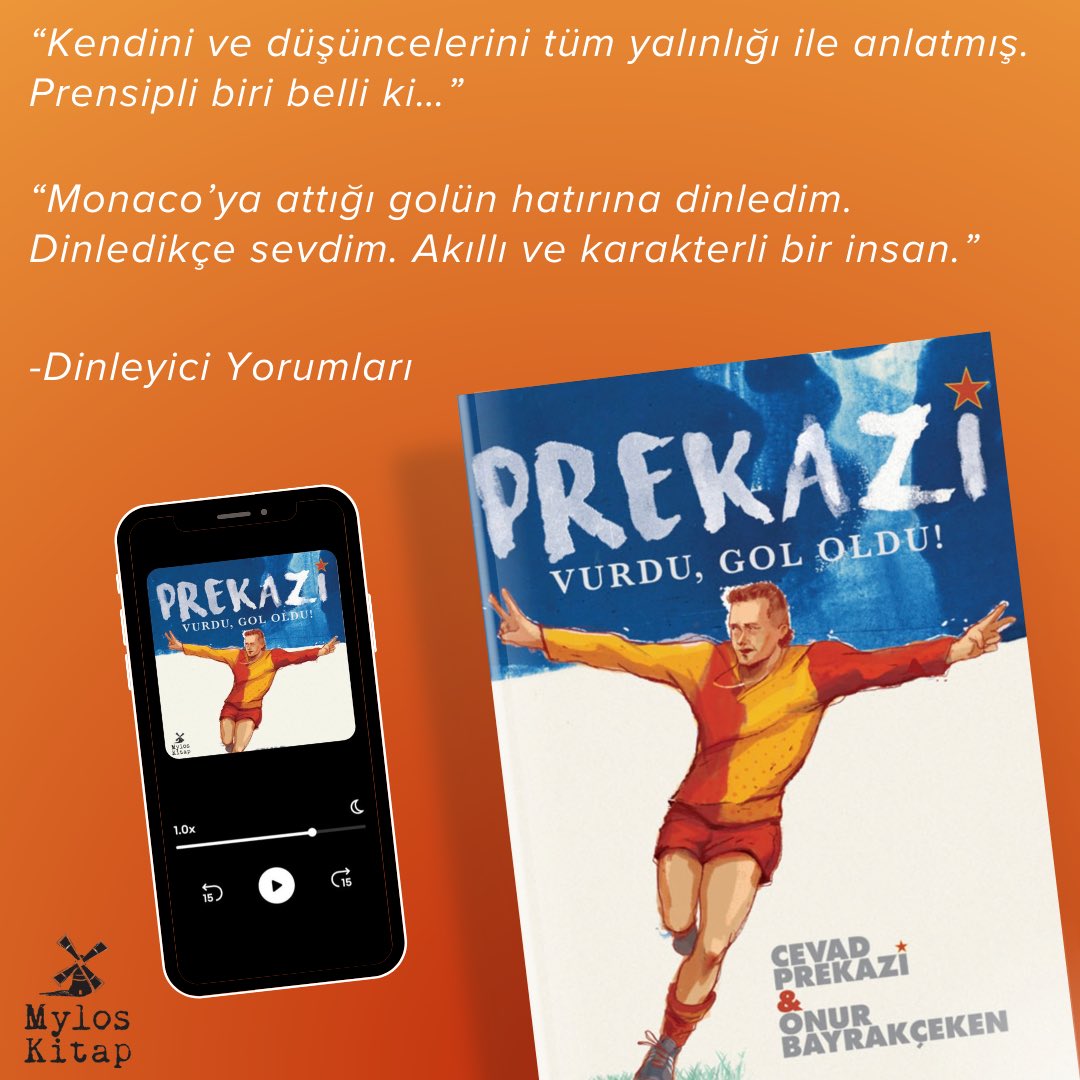 Cevad Prekazi ve Onur Bayrakçeken’in nehir söyleşi kitabı Prekazi Vurdu, Gol Oldu! Mylos Kitap’ta ve Storytel’de! Futbolun efsane ismi Cevad Prekazi bütün detaylarıyla hayatını anlatıyor; tarih, sanat, günümüz futbolu ve daha birçok konuda fikirlerini paylaşıyor.