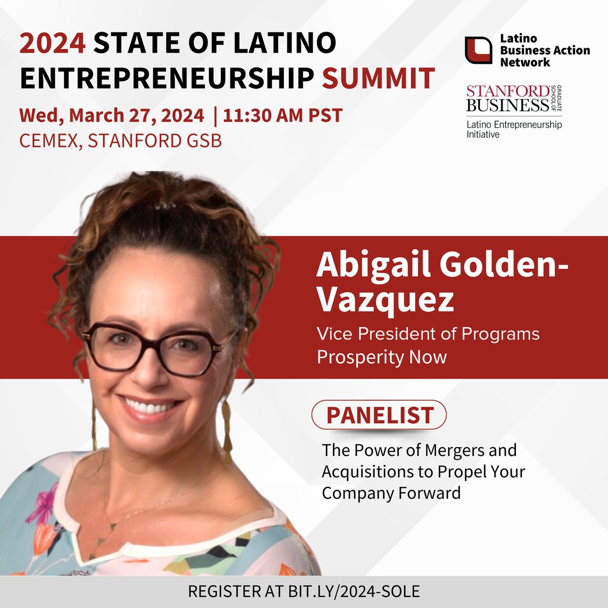 Join us @Stanford for #SOLE2024 on Mar 27! Our VP of Programs will share insights on Latino entrepreneurship, highlighting opportunities & challenges. Network, connect, and celebrate with us! Reserve your spot: zurl.co/Uns0 @LBANstrong #LatinoEntrepreneurship