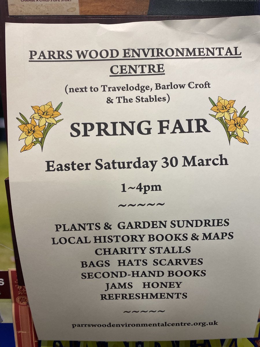 Parrswood Environmental Centre Saturday 30th March 1-4pm Open all afternoon. ⁦@pppdidsbury⁩ ⁦@MCCDidsbury⁩ ⁦@Andrew4Didsbury⁩ ⁦@meenorguk⁩ ⁦@CityofTreesMcr⁩