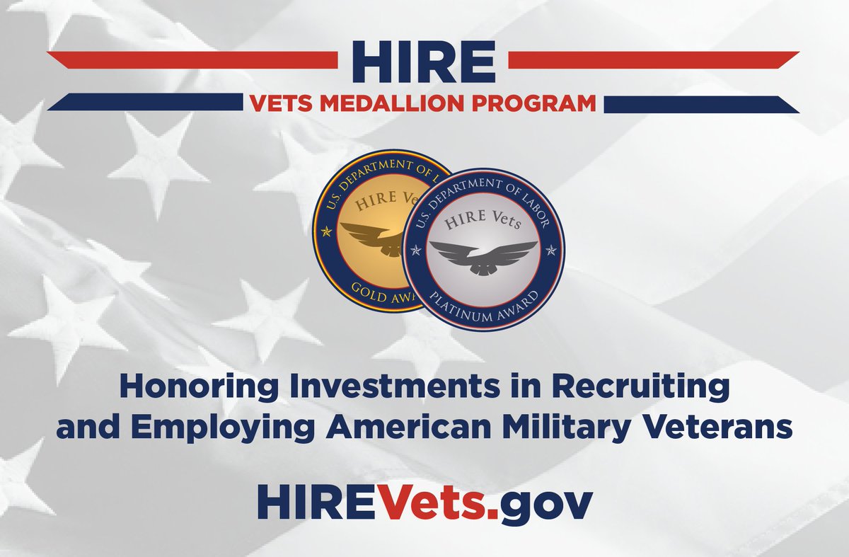 Attention North Carolina companies: the deadline to apply for the #HIREVets Medallion Awards is April 30. Last year, 31 NC companies received an award from the
U.S. Department of Labor. Let's recognize even more great companies this year! hirevets.gov
