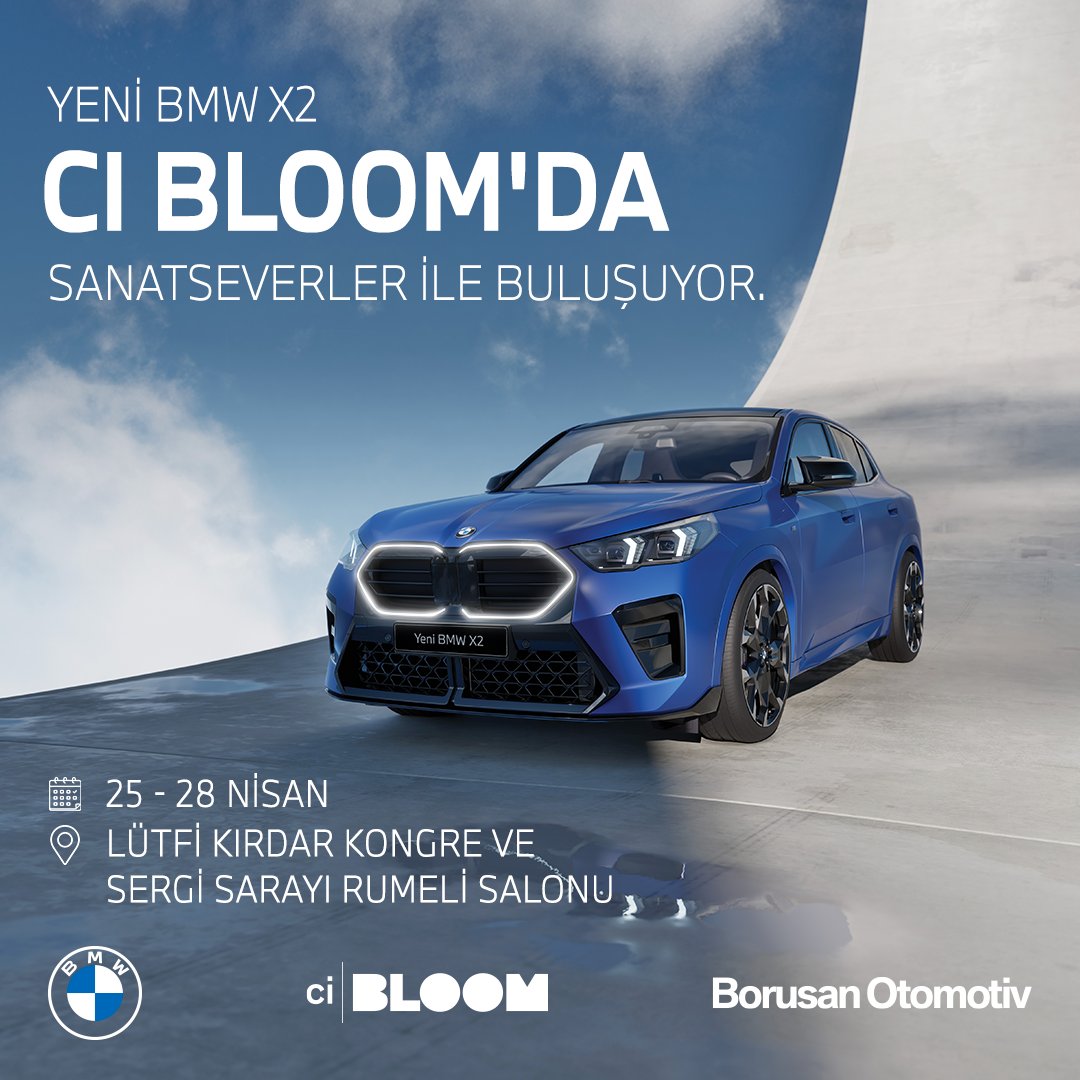 Performans, konfor ve lüksü mükemmel bir dengede buluşturan Yeni BMW X2, Borusan Contemporary iş birliğiyle, 25-28 Nisan tarihleri arasında CI Bloom’da sanatseverlerle buluşuyor. #BMWxŞehirdeSanat #GerçeğeYolGöster #CIBloom2024
