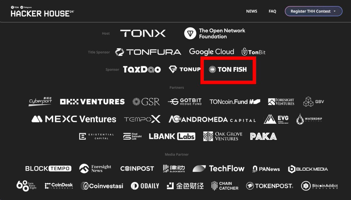 tonfish_tg's tweet photo. TON FISH ( $FISH) officially supports the TON Hacker House.

TON FISH is the only memecoin project to support the TON Hacker House.

This is a prime example of how active TON FISH is in the growth of the TON ecosystem.

Let's swim together, $FISH 🐟 https://t.co/X9hNu1NAM3