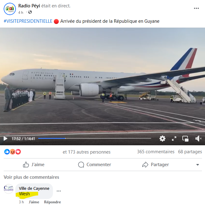 rountibi's tweet photo. le commentaire de @ville_cayenne résume la visite du PR:    Wesh https://t.co/bpKRSXh7dH
