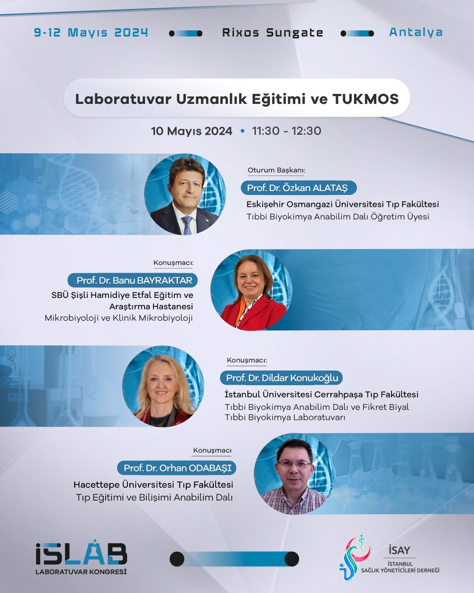 islabkongresi's tweet image. Laboratuvar Uzmanlık Eğitimi ve TUKMOS🧪
🗓️ Tarih: 10 Mayıs 2024 - 11:30 - 12:30
📍 Yer: Rixos Sungate I Antalya
🔗 Daha fazla bilgi ve katılım için: islab.com.tr

#islab #islabkongresi #laboratuvar #antalya