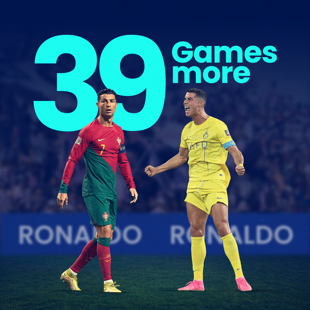 Cristiano Ronaldo is 39 games away from making the Top 3 players in official match appearances in football. If Ronaldo, currently on 1248 games, plays 39 more games he will overtake Paul Bastock and sit 3rd behind Peter Shilton and Fabio Marciel.