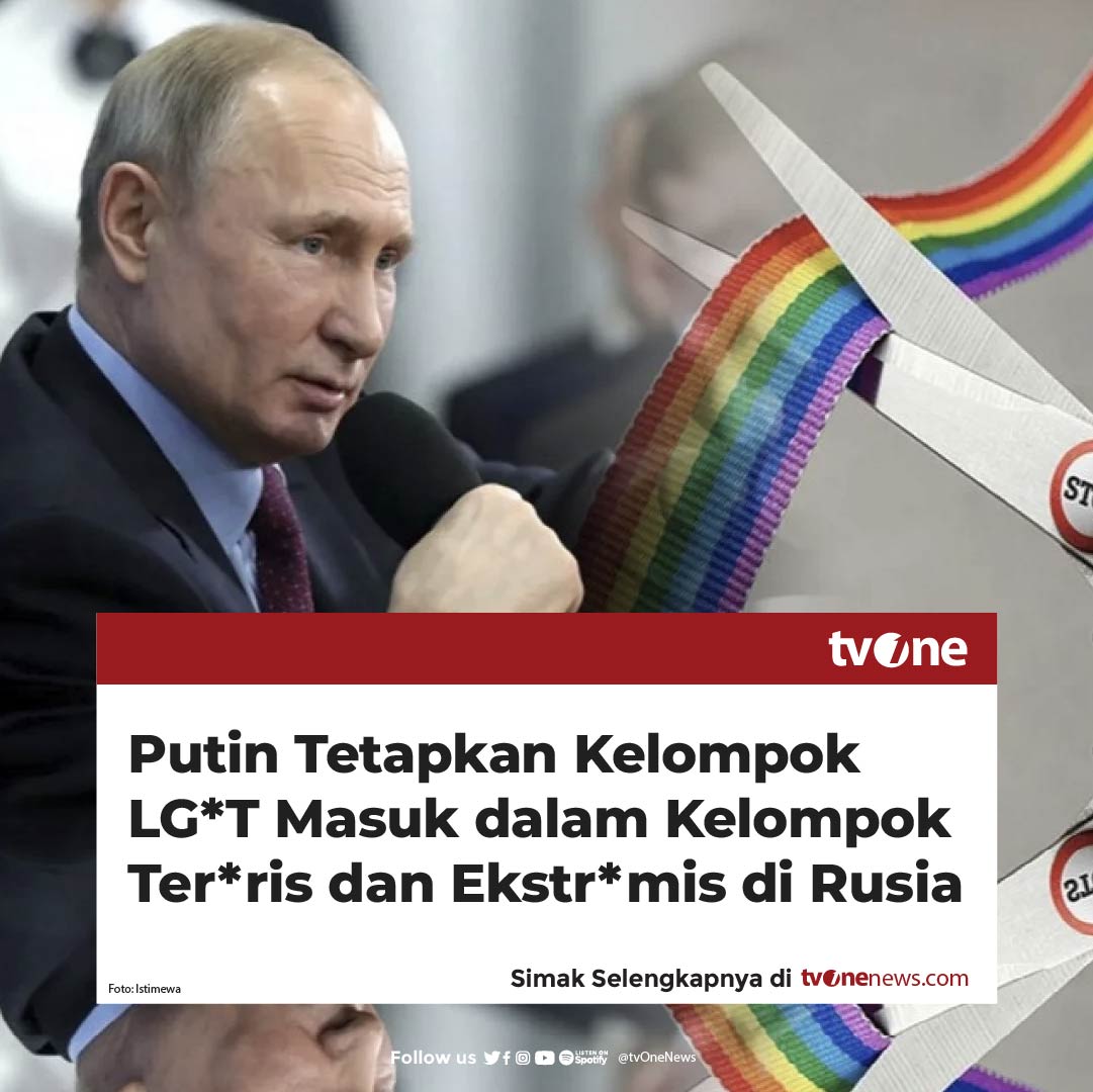Pemerintahan Rusia buat kelompok LG*T ketar-ketir. Pasalnya, kelompok LG*T masuk daftar hitam organisasi ter*ris dan ekstremis dir Rusia.  

Bahkan, langkah Rusia ini sejalan dengan keputusan Mahkamah Agung pada November lalu yang menetapkan aktivis LG*T sebagai kelompok