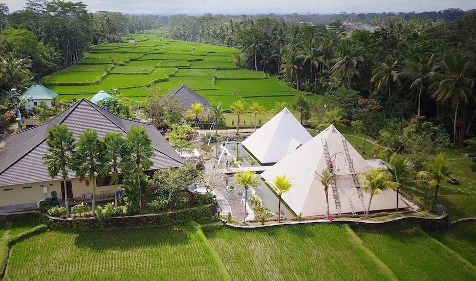 Today I discovered the Pyramids of Chi

The Pyramids of Chi is an innovation to the world through the combination of Pyramid Power, Sacred Geometry, Polar Alignment, Ancient Sounds, and the ever-present magical energy of Bali.

As studied by Archaeoacoustics, the study of sound