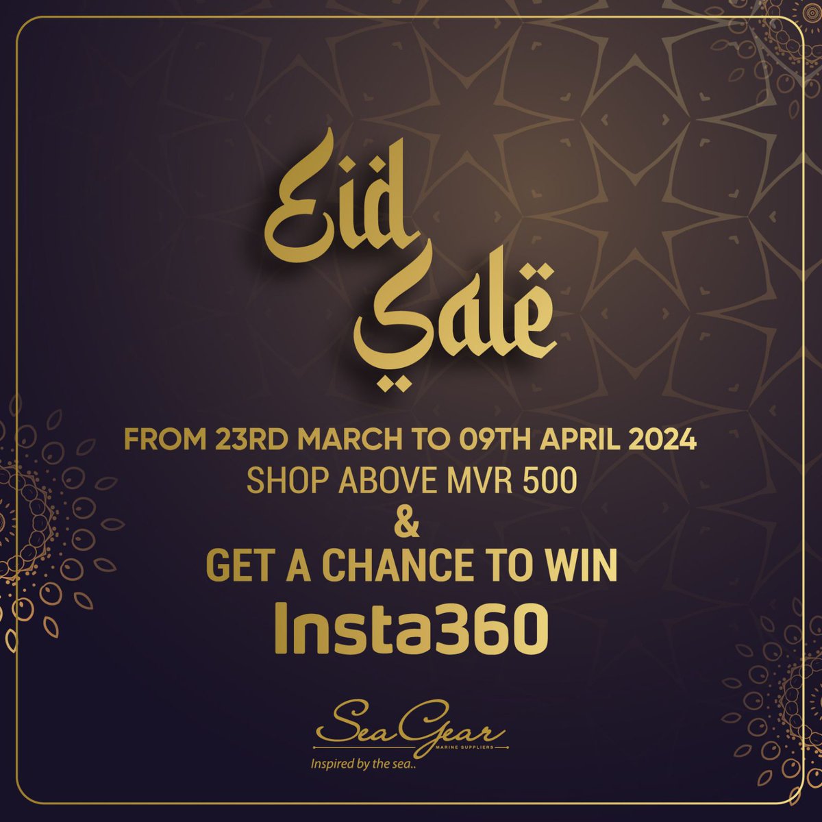 🌟 Don't miss out on our Eid Sale! Get up to 70% off on Snorkeling, Diving, Watersports, Skincare, and Lifestyle products. Shop above MVR 500 and stand a chance to win an Insta360 go camera! Sale continues until 9th April. Happy shopping! 🎉