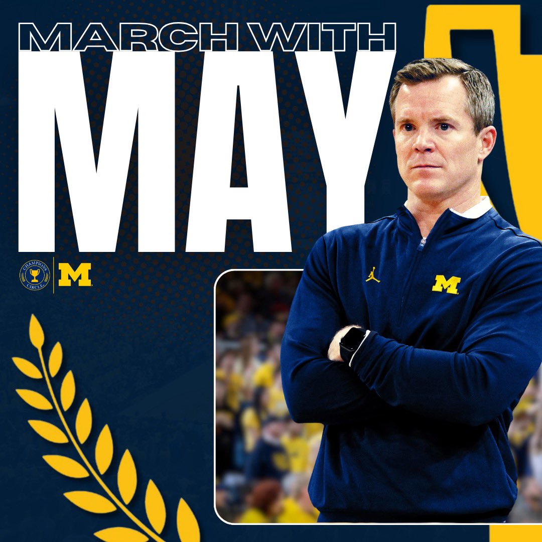 It's time to give a Wolverine welcome to our new @umichbball Head Coach - Dusty May. We are launching the “March with May” NIL campaign to show @CoachDustyMay and the Men’s Basketball program that we’ve got their back. Let’s all March with May today! givebutter.com/P3cBfg