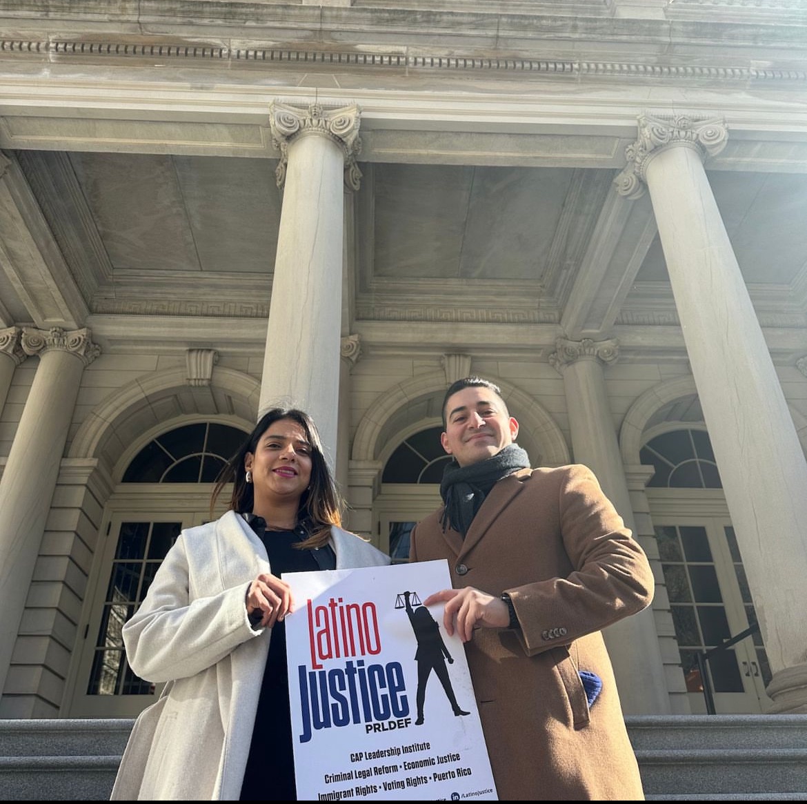 EvaSantosVeloz's tweet photo. THE FIGHT CONTINUES! 💪🏽 We're standing again in City Hall today, refusing to let the recent block to #LocalLaw11 silence our voices! 🌈💕 We're pushing forward for a city that values diversity, inclusion, and democracy for all! ✊ @latinojustice @thenyic @UNHNY https://t.co/VW3wAqsEoZ