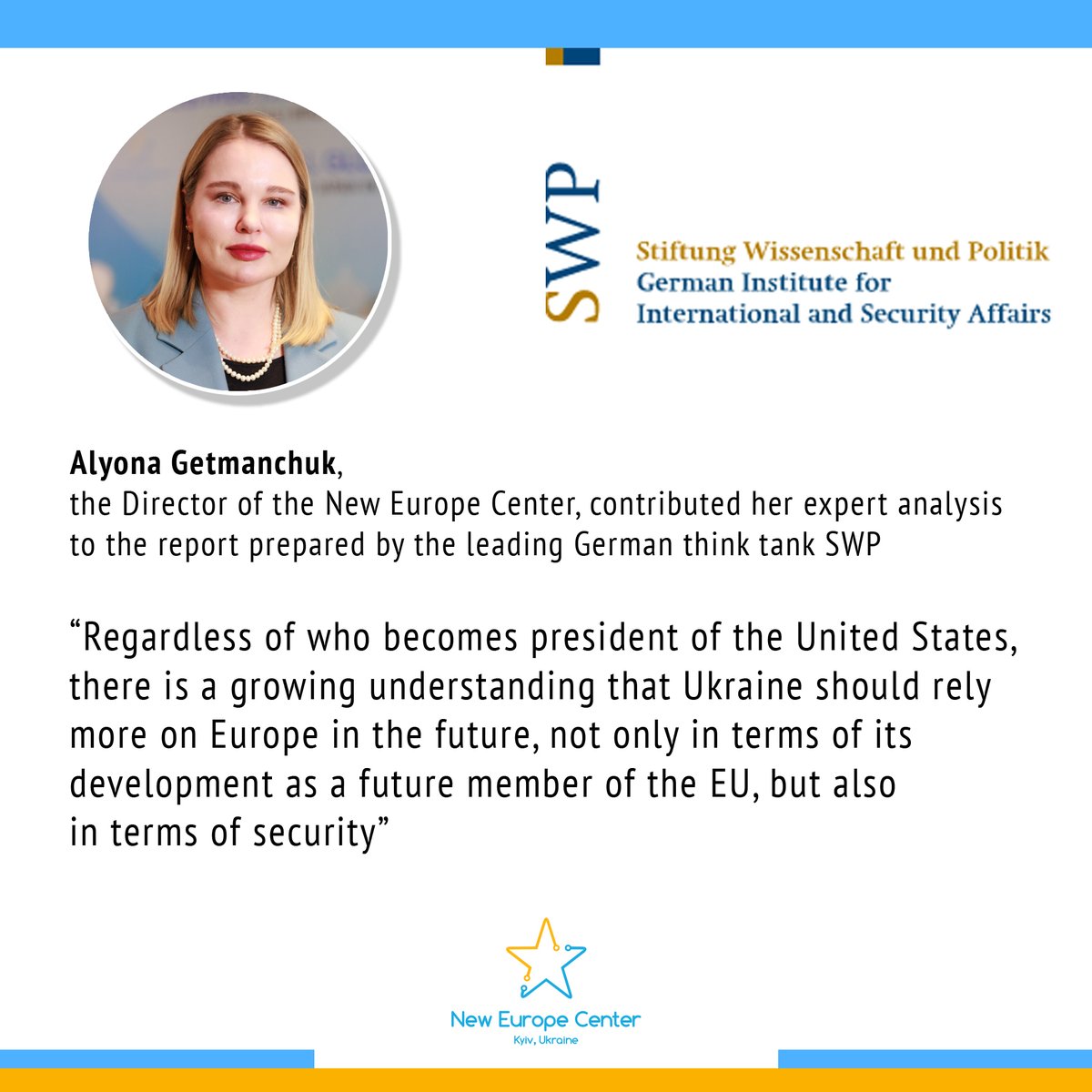 ✍️@getmalyona, Director, New Europe Center, contributed to the paper 'How Europe is preparing for Trump II. European Perspectives on potential consequences and the policy areas most affected', prepared by the leading German think tank @SWPBerlin 🔗cutt.ly/Uw9GMREC