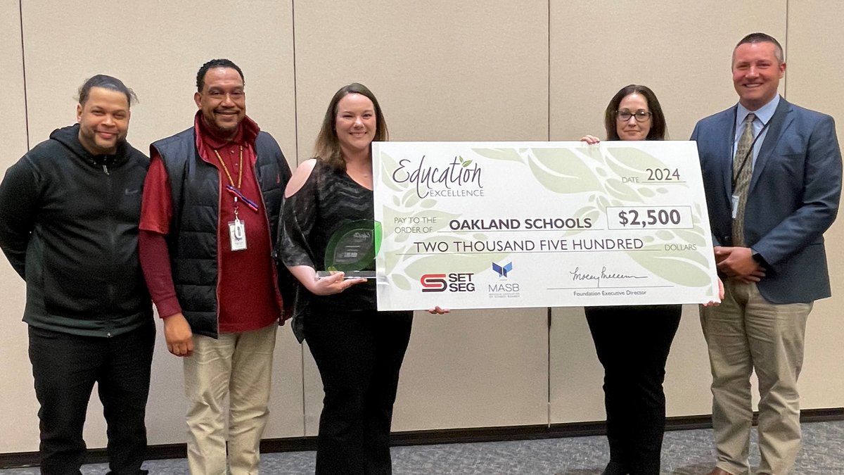 Good News Alert! #OSTC-Northwest is a proud recipient of the 2024 Education Excellence Award, securing a $2,500 grant for their 'Farm-to-Fork' program!🌱🍽 A big thanks to SET SEG Foundation & MASB for supporting transformative education. Press Release: oakland.k12.mi.us/newsroom/press…