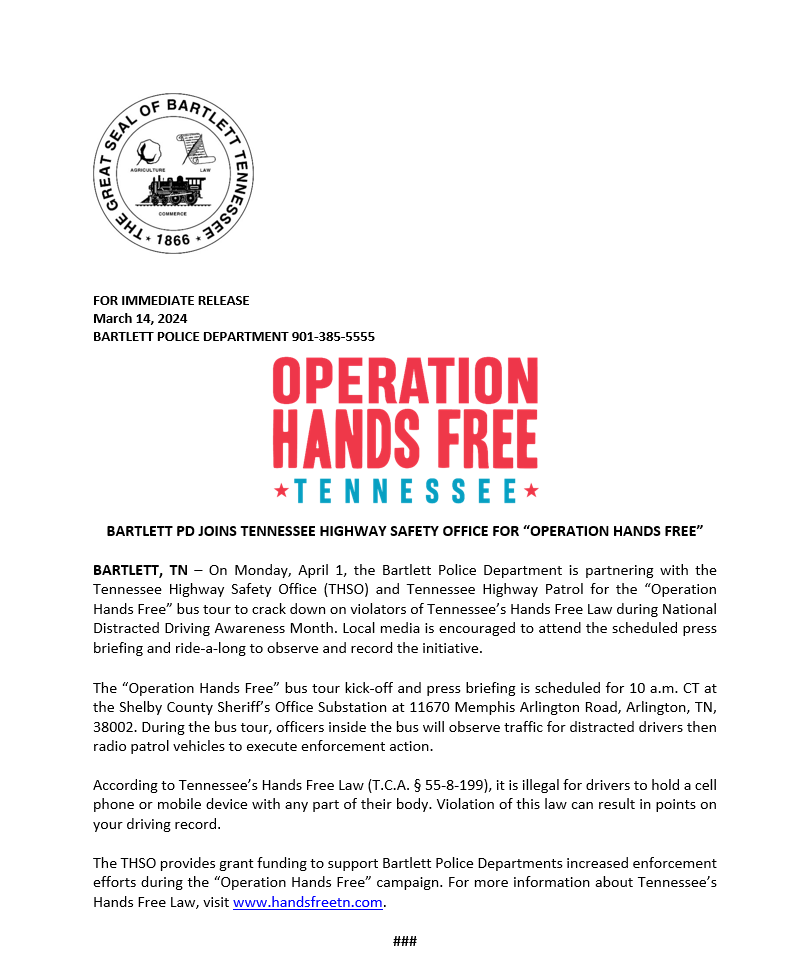 Operation Hands Free TN. Apr 1st! handsfreetn.com