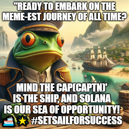 fcfarmy3000's tweet photo. @DexterVro Captn your attention! Mind the Cap(Captn) @mindthecap01   token on Solana is here to take over the meme game. Are you ready to set sail?
#Mindthecap https://t.co/Yu7rMHc9SR