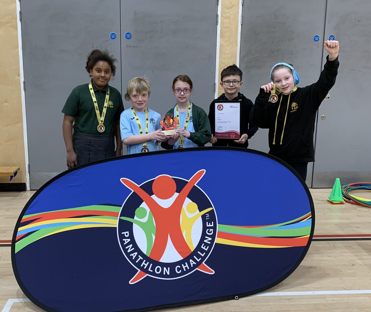 Well done to Pear Tree Mead school - 🥇winners of today’s Harlow Panathlon 🥈Hatfield Heath 🥉Church Langley 4th Tany’s Dell. Thanks to the great leaders from <a href="/PassmoresAc/">Passmores Academy</a> Super skills on show today!